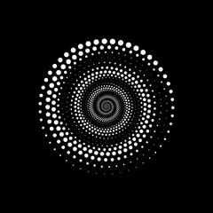 Dot circle logo halftone background. Vector illustration.