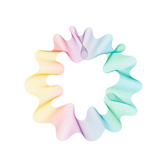 Abstract rainbow circle wave frame background. Vector illustration.