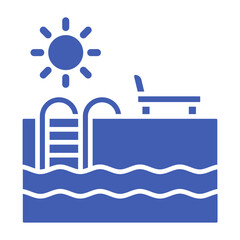 Swimming Pool Multicolor Glyph Icon