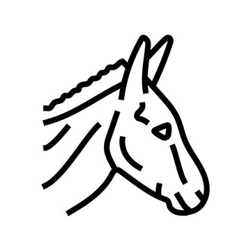 recommend clip art: donkey animal zoo line icon vector. donkey animal zoo sign. isolated contour symbol black illustration