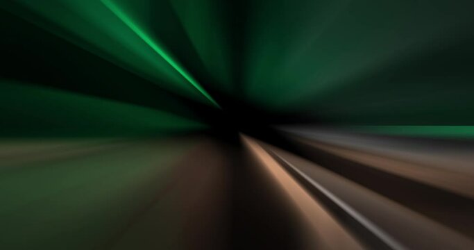 Rays of green, coral and white hues of light emanate from the center of the frame against a dark background. Flashes of light pass through them periodically. Animated background and club video. Endles