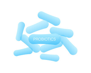 Probiotics Bacteria. Biology, Science background.  stock illustration.