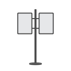 Blank interactive outdoor kiosk. Display kiosk stand, blank mockup advertising touch.  stock illustration.