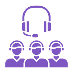 Call Center Agents Multicolor Glyph Icon