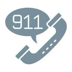 Call 911 Multicolor Glyph Icon