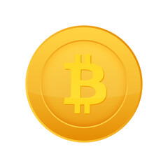 Bitcoin flat icon. Crypto currency bit coin. Cryptocurrency emblem.  stock illustration.