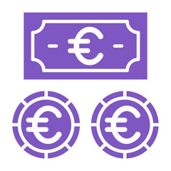 Euro Currency Multicolor Glyph Icon