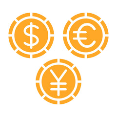 Currencies Multicolor Glyph Icon