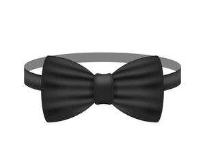 Bowtie. Black bow tie realistic  stock illustration isolated on white background.