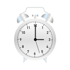 Alarm clock, wake-up time on white background.  stock illustration.