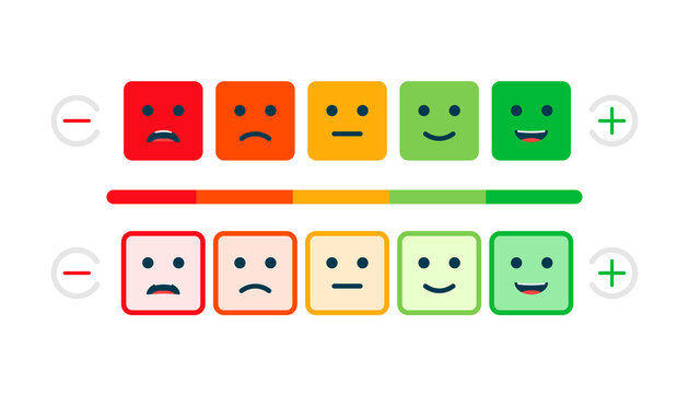 Feedback concept design, emotions scale background and banner.  stock illustration.