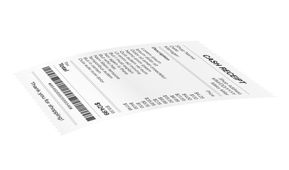 Obraz premium Receipts illustration of realistic payment paper bills for cash or credit card transaction. stock illustration.