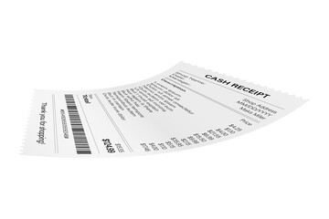 Receipts  illustration of realistic payment paper bills for cash or credit card transaction.  stock illustration.