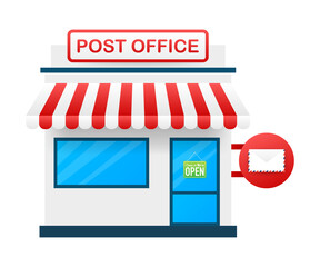 Building of post office. stock illustration.