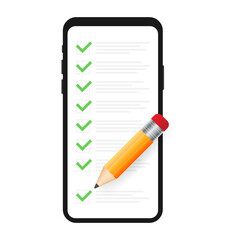 Clipboard with checklist icon. Clipboard with checklist icon for web.  illustration.