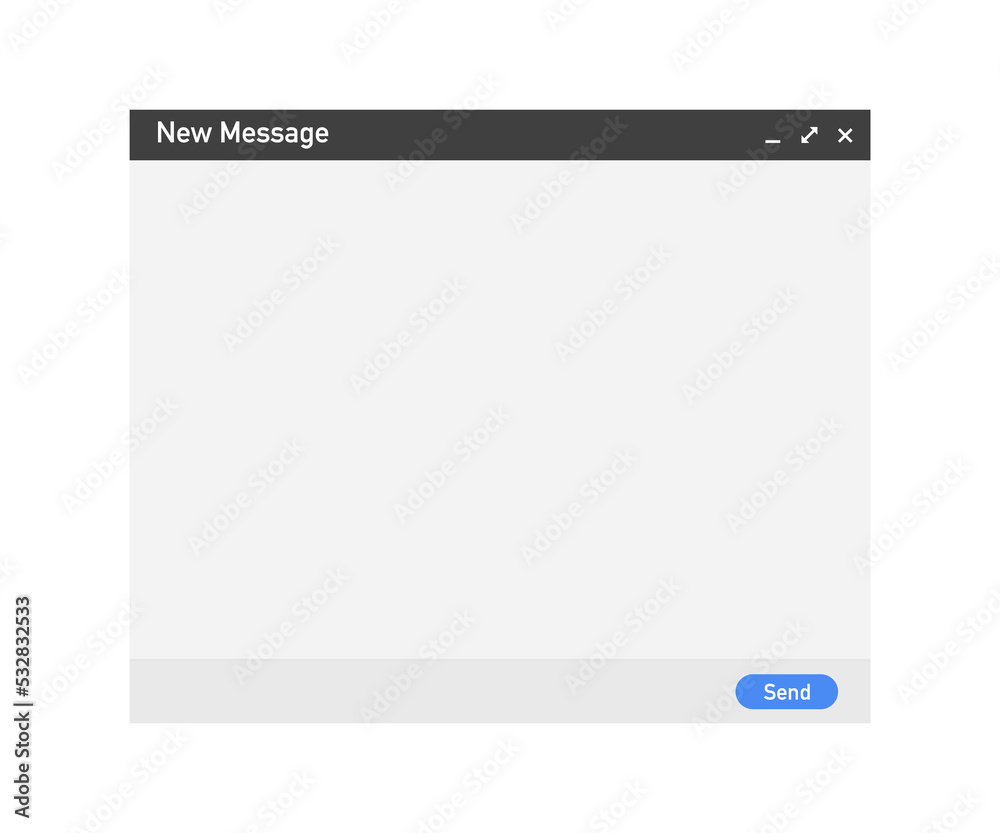Poster email template. blank e-mail browser window. mail message web page frame. illustration.