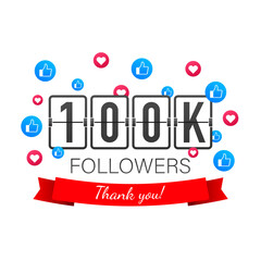 50k followers, Thank You, social sites post. Thank you followers congratulation card.  stock illustration