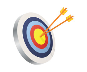Target with an arrow flat icon concept market goal  picture image. Concept target market.