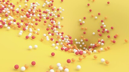 satisfying 3d background motion graphic animation, colorful abstract falling spheres, can be used to represent potential energy, black hole gravity or a satisfying video 