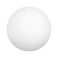 realistic 3d white classic golf ball icon closeup isolated on transparency grid background.  stock illustration.