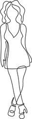 women t-shirt short skirt fashion lifestyle people minimal outline art