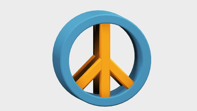 peace 3d symbol loop animation with alpha channel