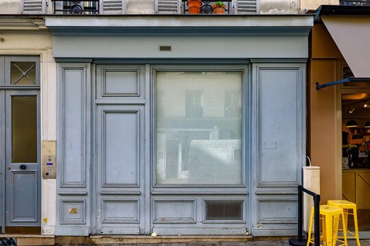 french boutique facade storefront mockup template layout