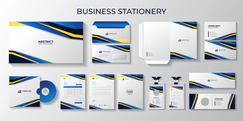 professional business full stationery and Corporate identity set branding template, letterhead, identity, branding, id card, envelopes design 