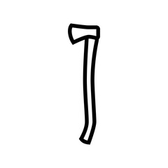 felling axe hatchet line icon vector. felling axe hatchet sign. isolated contour symbol black illustration