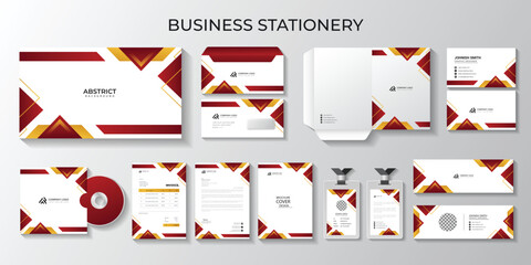 Red professional business full stationery and letterhead, identity, branding, id card, envelopes Design