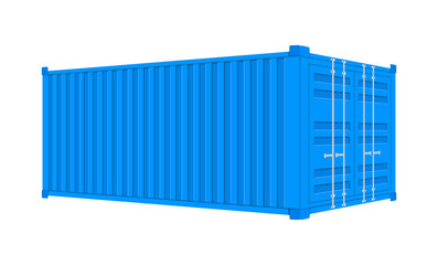 Blue Shipping Cargo Container Twenty and Forty feet. for Logistics and Transportation.  stock Illustration.