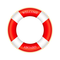 Realistic Style, set lifebuoy Isolated on White Background.  stock illustration.