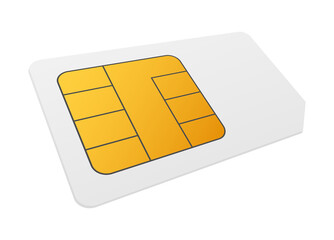  Mobile Cellular Phone Sim Card Chip Isolated on Background