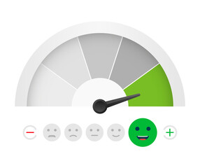 Feedback concept design, emotions scale background and banner.  stock illustration.