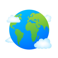 Earth globes isolated on white background. Flat planet Earth icon.  stock illustration.