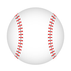 Smooth style baseball ball icon on white background. - obrazy, fototapety, plakaty