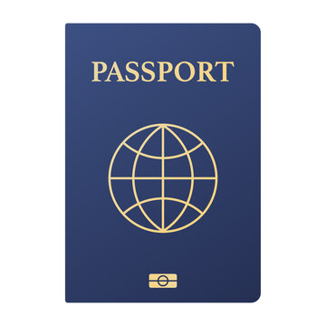 Blank open passport template. International passport with sample personal data page.  stock illustration.