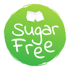 Sugar free. Round green label.  stock illustration.