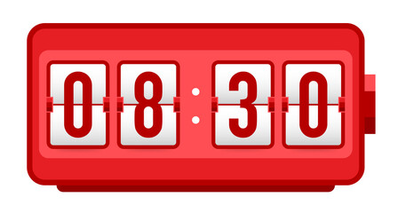 Countdown. Wall flap clock, number counter template.  stock illustration.