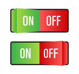 Flat icon On and Off Toggle switch button  format.  stock illustration.