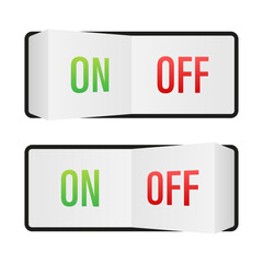 Flat icon On and Off Toggle switch button  format.  stock illustration.