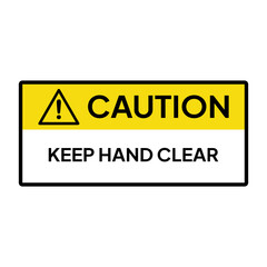 Warning sign or label for industrial.  Caution for keep hand clean.