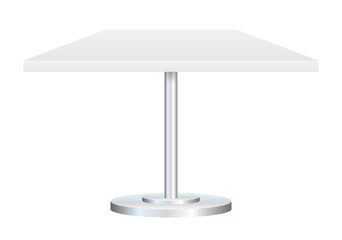 Realistic empty round table with metal stand isolated on white background.  stock illustration.