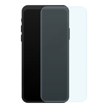 screen protector film or glass cover. Screen protect Glass. Realistic smartphone  stock illustration.