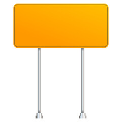 Set of yellow road signs isolated on white background.  stock illustration