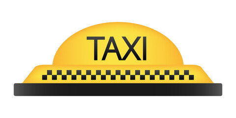 Taxi flat roof sign. Icon set taxi sign on blue background. Taxi sign on the roof of car.  illustration. © DG-Studio