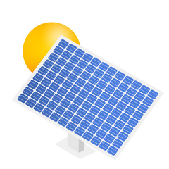 Highly Detailed Solar Panel. Modern Alternative Eco Green Energy.  stock illustration.