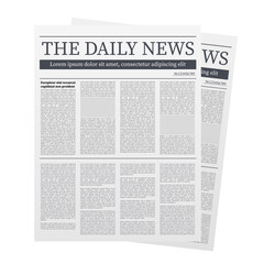 Naklejka na ściany i meble mock up of a blank daily newspaper. Fully editable whole newspaper in clipping mask. stock illustration,