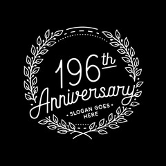 196 years anniversary celebrations design template. 196th logo. Vector and illustrations.
