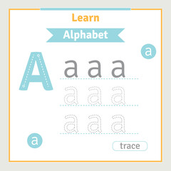 Alphabet letter tracing worksheet for kids preschool illustration learning activity for kids back to school alphabet coloring book